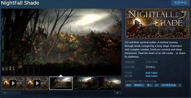 动作游戏NightFallShade上线Steam