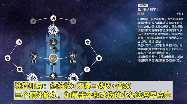 崩坏星穹铁道米沙技能加点搭配