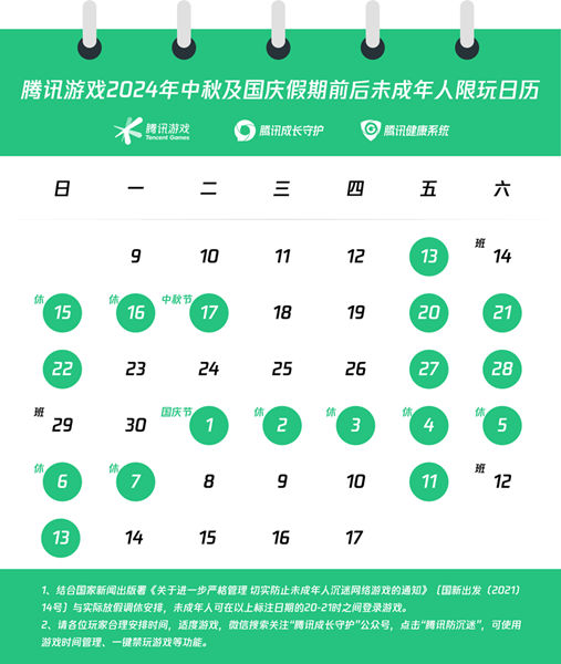 王者荣耀未成年中秋国庆什么时候能玩 中秋国庆未成年游戏时间一览